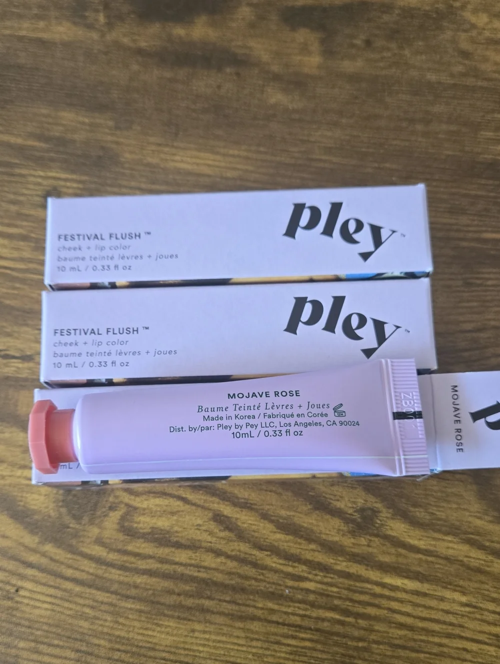 Set Of 3 Pley Festival Flush Cheek + Lip Color — Mojave Rose